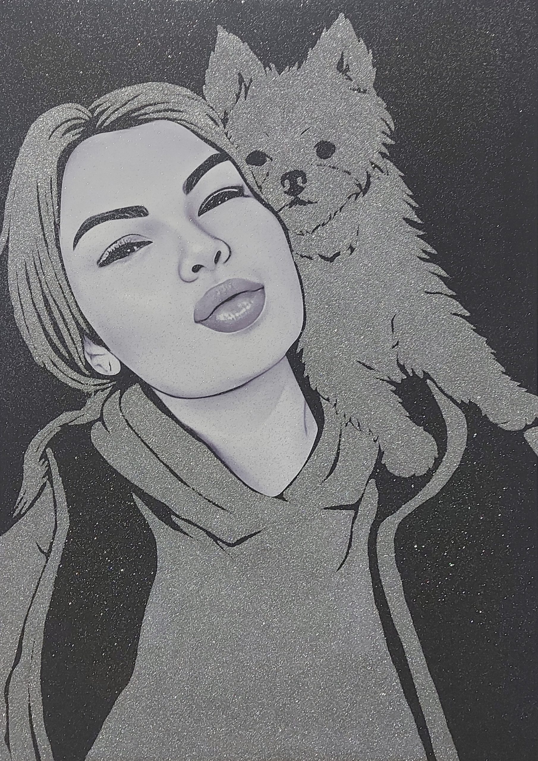 portret de adolescenta cu catel